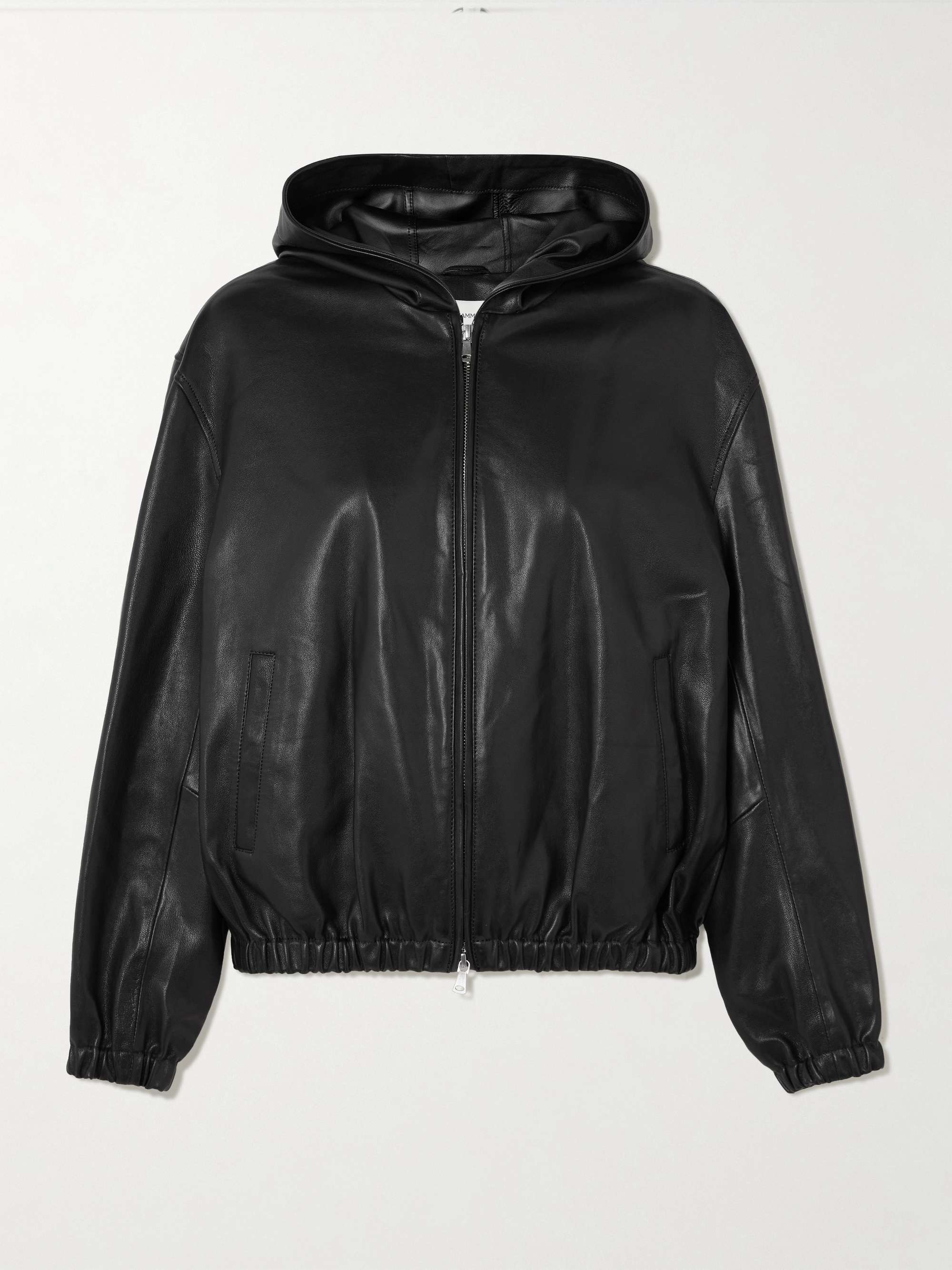 Leo Hooded Paneled Leather Jacket