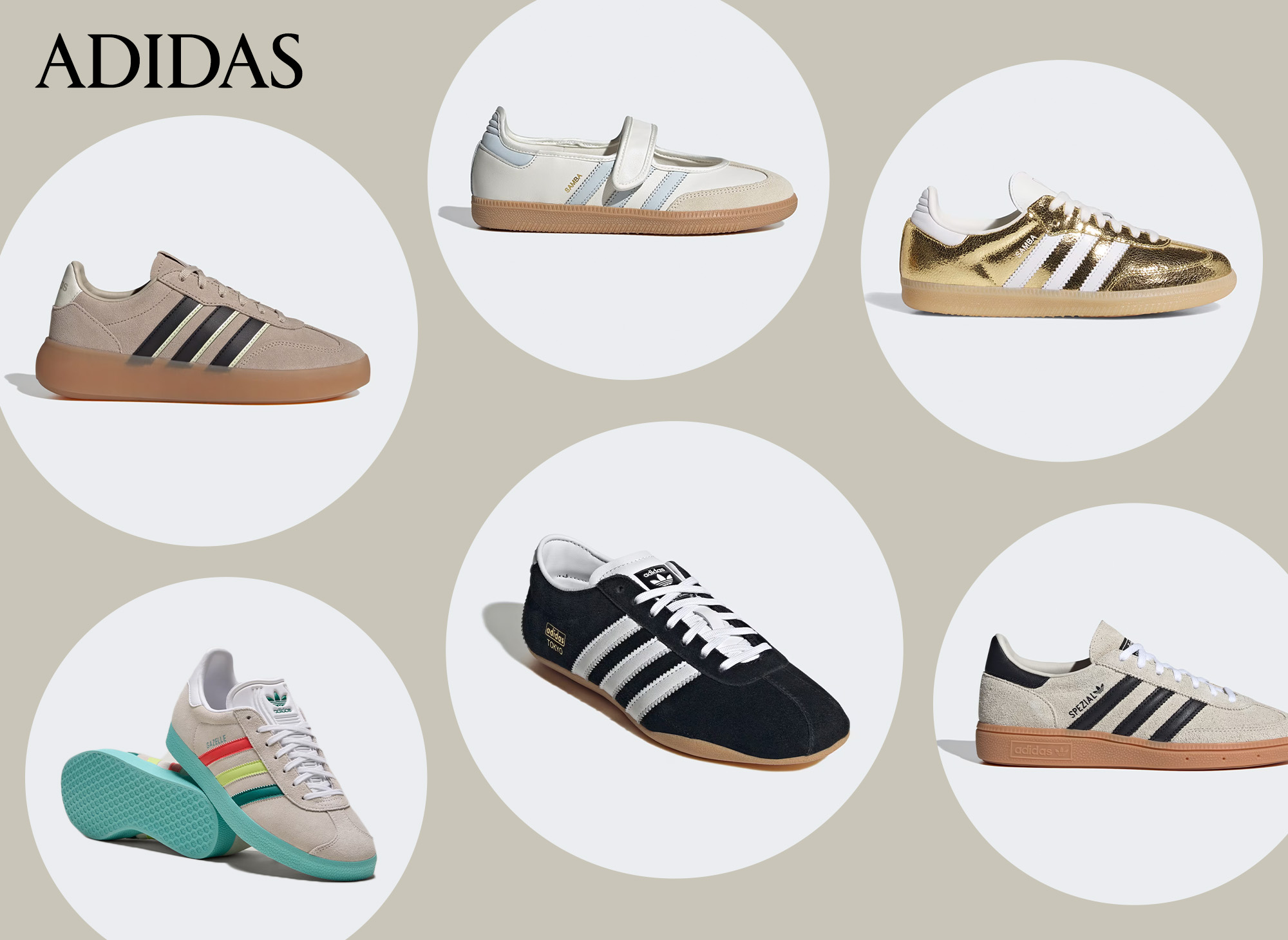 Collage of Adidas products