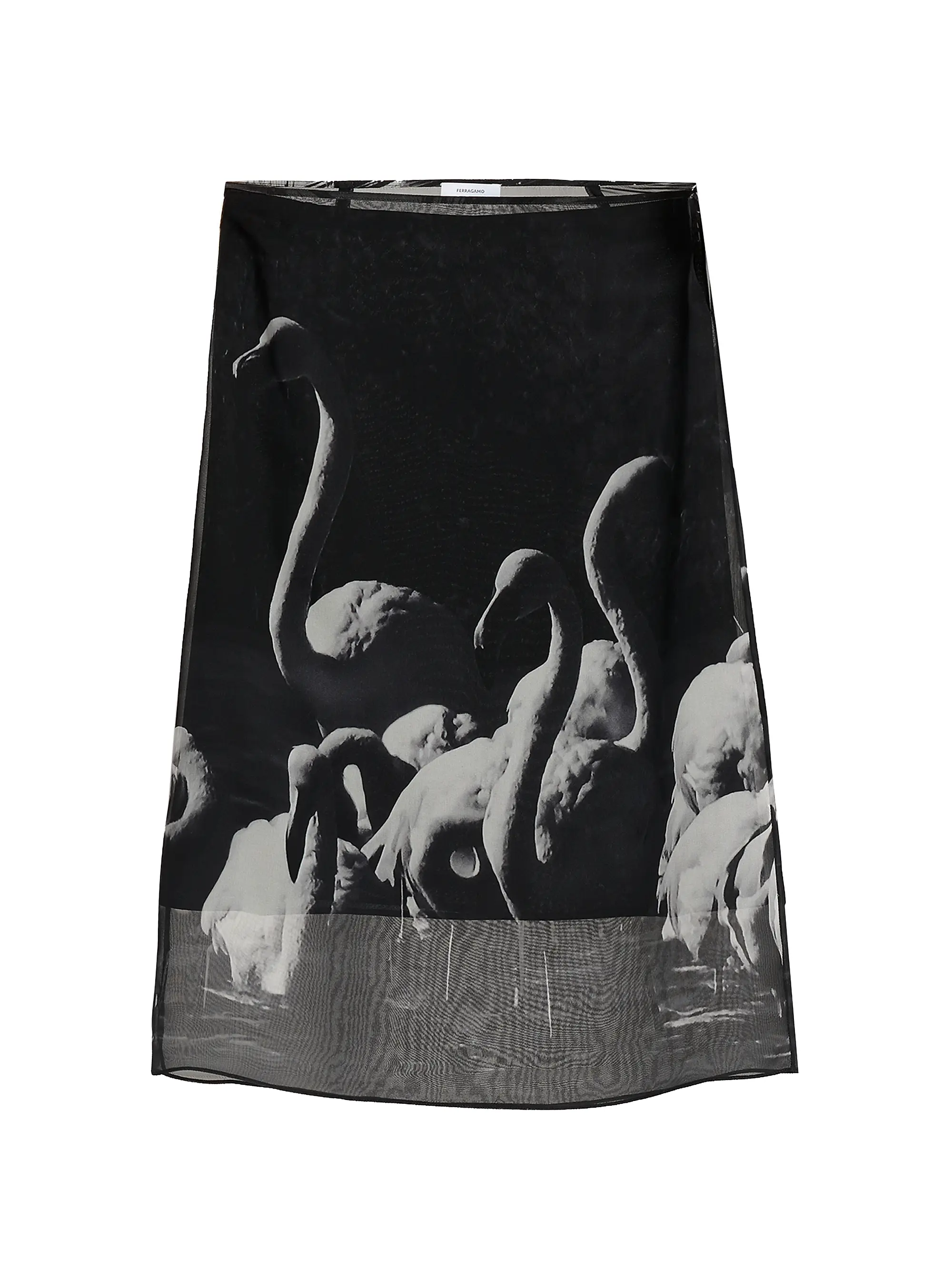 Flamingo Silk Knee-Length Skirt