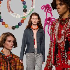 collage of beaded jewelry on the spring 2026 runways