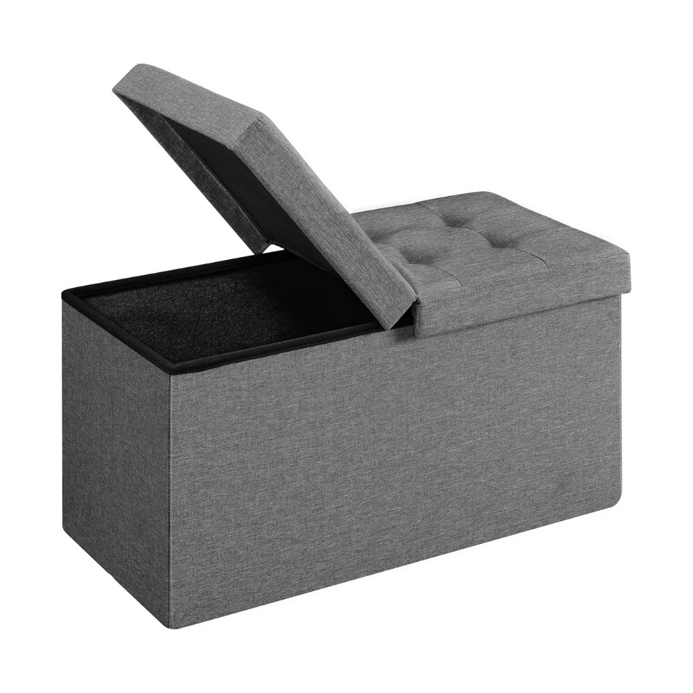 Grey storage ottoman