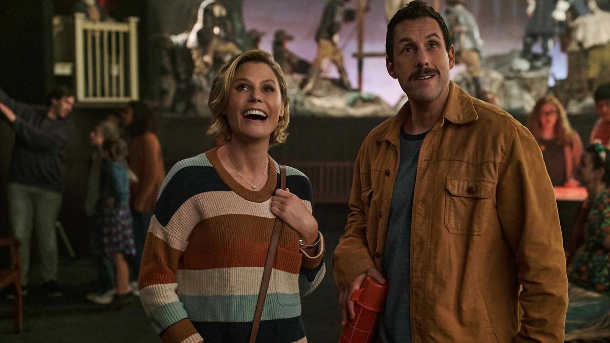 Julie Bowen and Adam Sandler star in &#039;Hubie Halloween,&#039; a holiday-themed comedy.