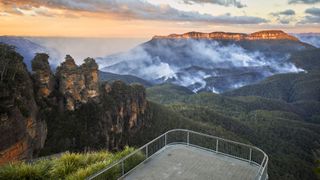 walking trail near the Three Sisters in Blue Mountains National Park, Australia