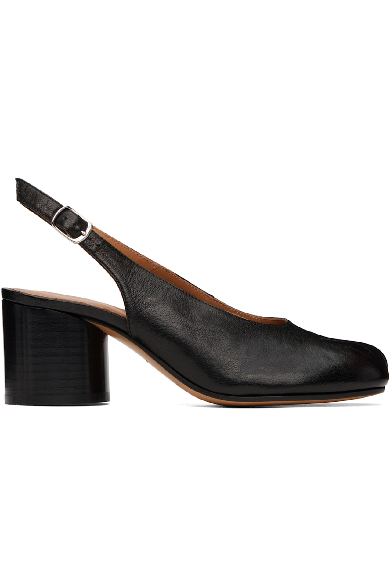 Maison Margiela, Black Tabi Leather Slingback Heels