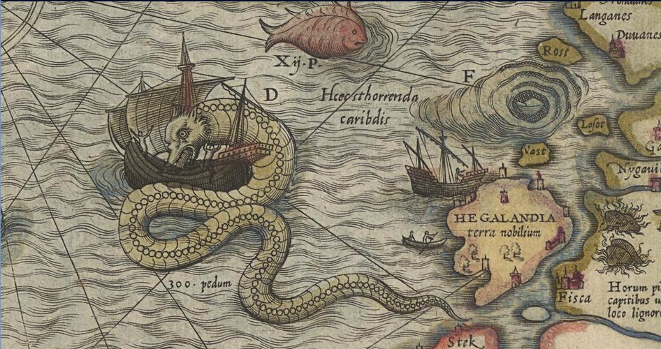 sea serpent attacking ship