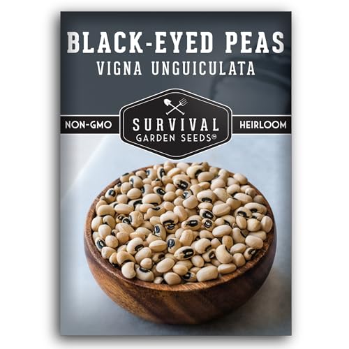Black Eyed Pea Seeds for Planting - Heirloom Non-Gmo Cowpea Variety - Drought Tolerant, High-Yield Southern Field Peas for Home Gardens and Food Independence - Survival Garden Seeds (1 Pack)
