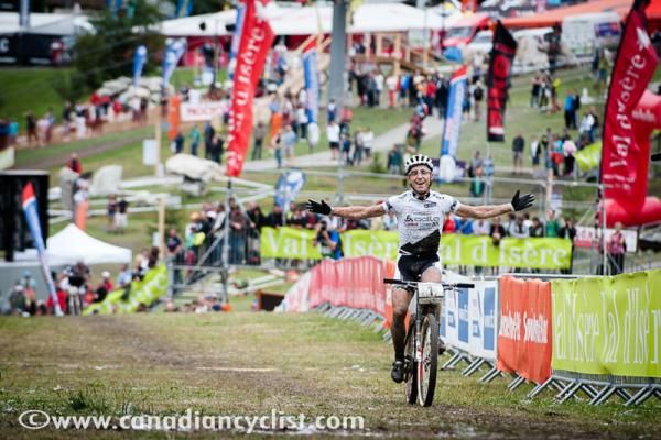 Nino Schurter (Scott - Swisspower MTB Racing Team) wins the World Cup in Val d'Isere, France
