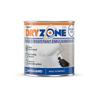 Dryzone Anti Mould Paint 1l Brilliant White Emulsion - Mould Resistant for 5 Years, 10m² - 12m² Coverage