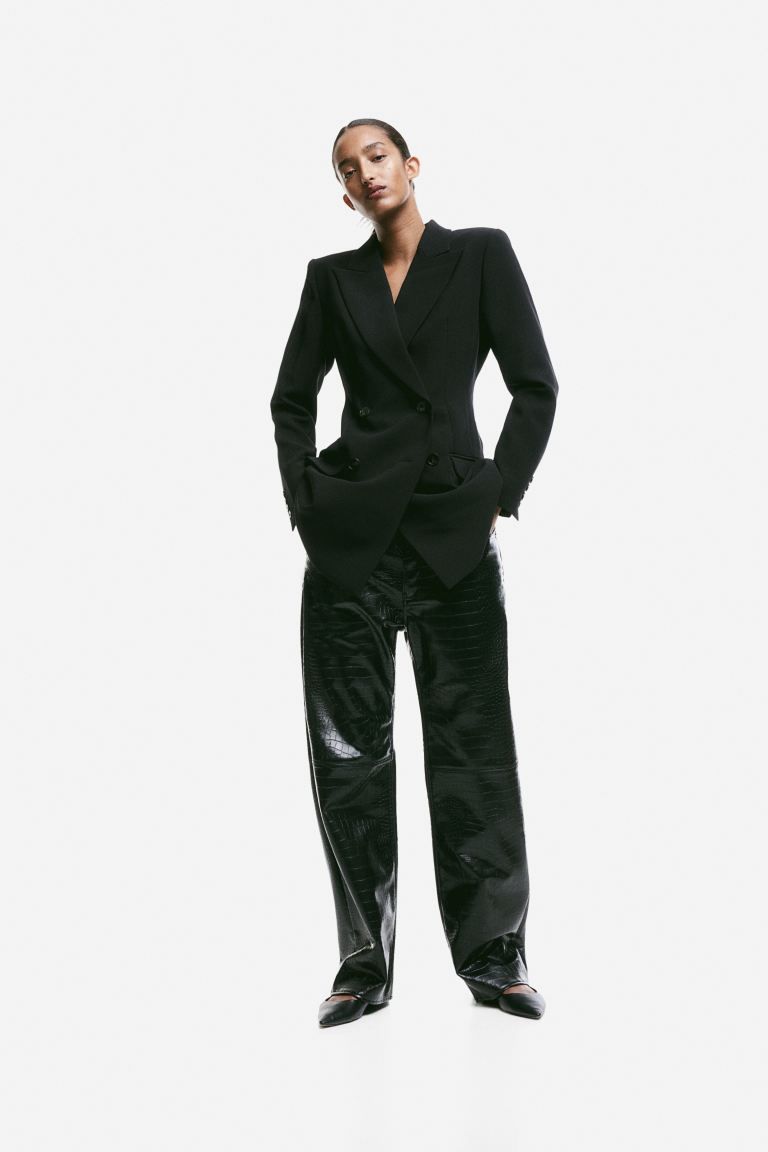 Tapered-waist twill blazer