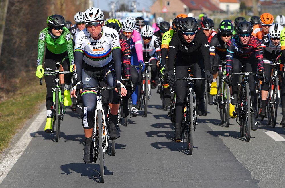 World Champion Chantal Blaak (Boels-Dolmans) at Omloop Het Nieuwsblad Women Elite
