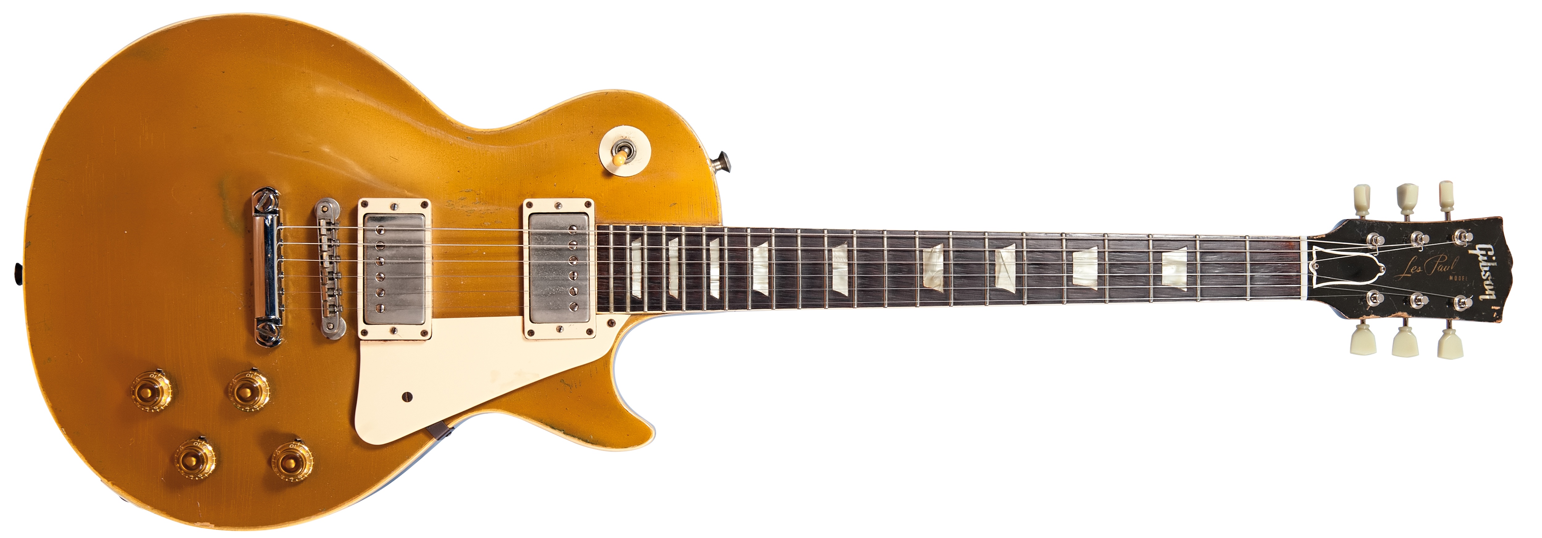 A vintage 1957 Gibson Les Paul Goldtop electric guitar owned by British progressive rock musician Steve Hackett