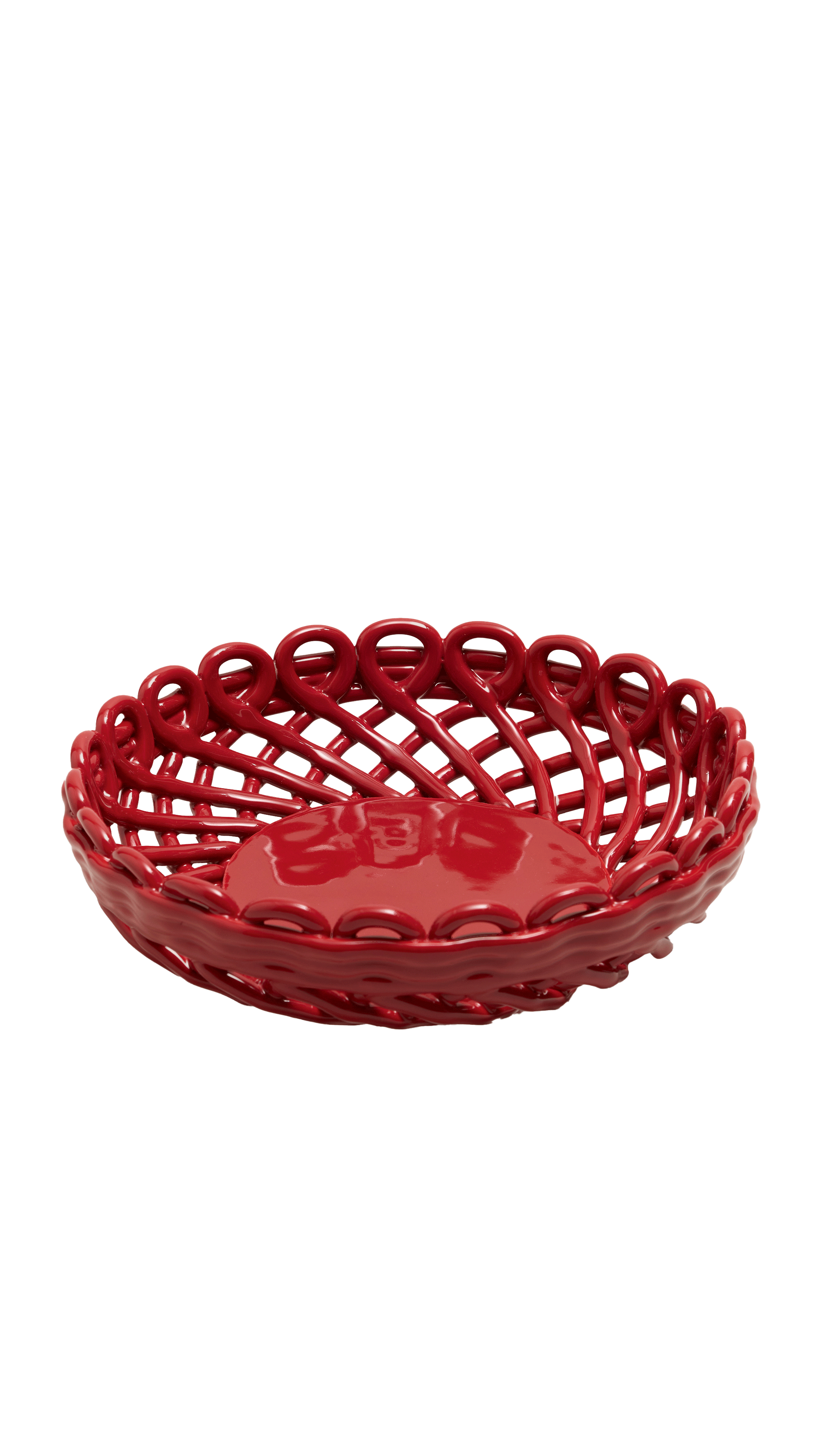 Red Woven Ceramic Bowl