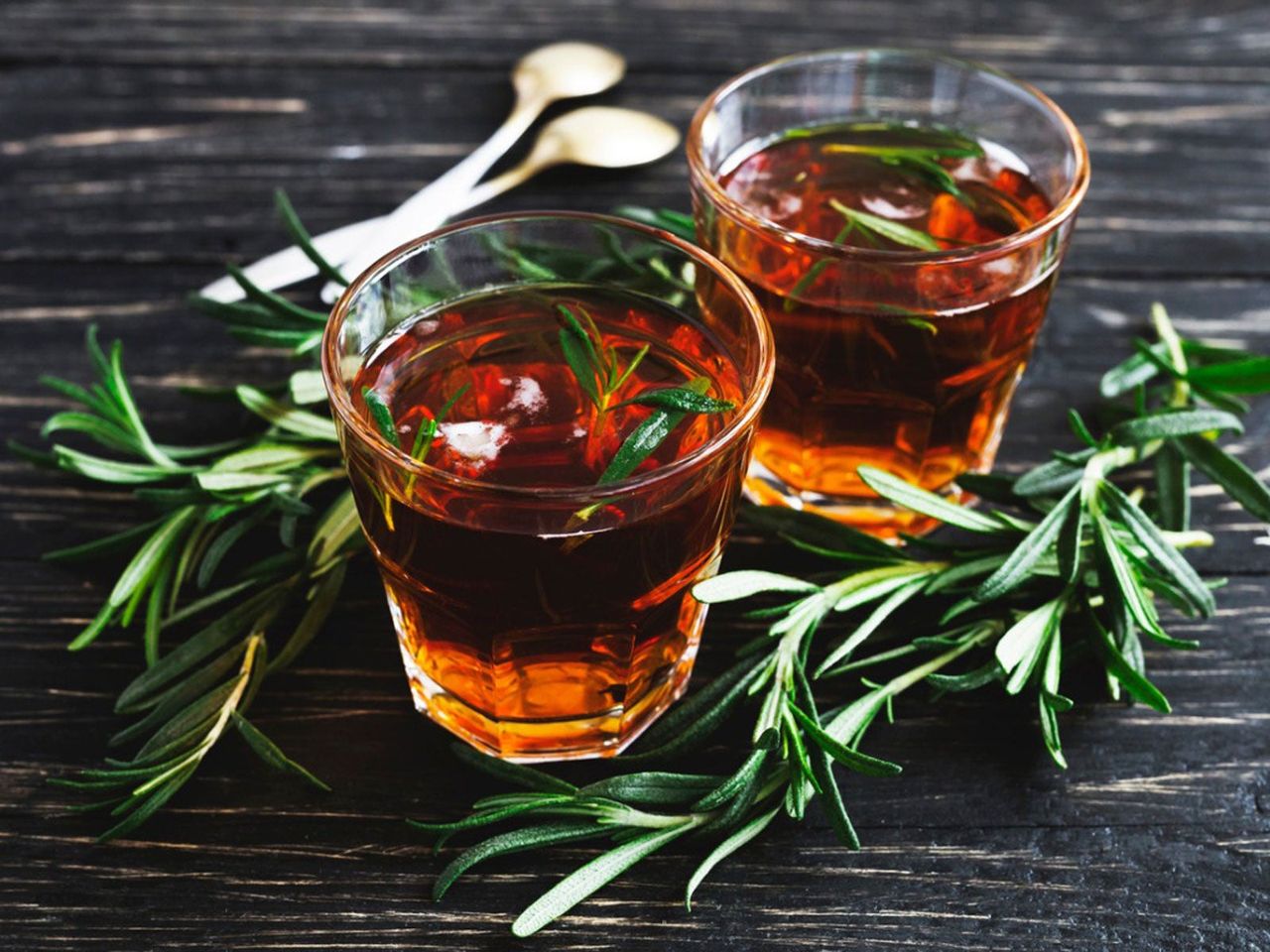 Herbal Plants In Cups Of Tea