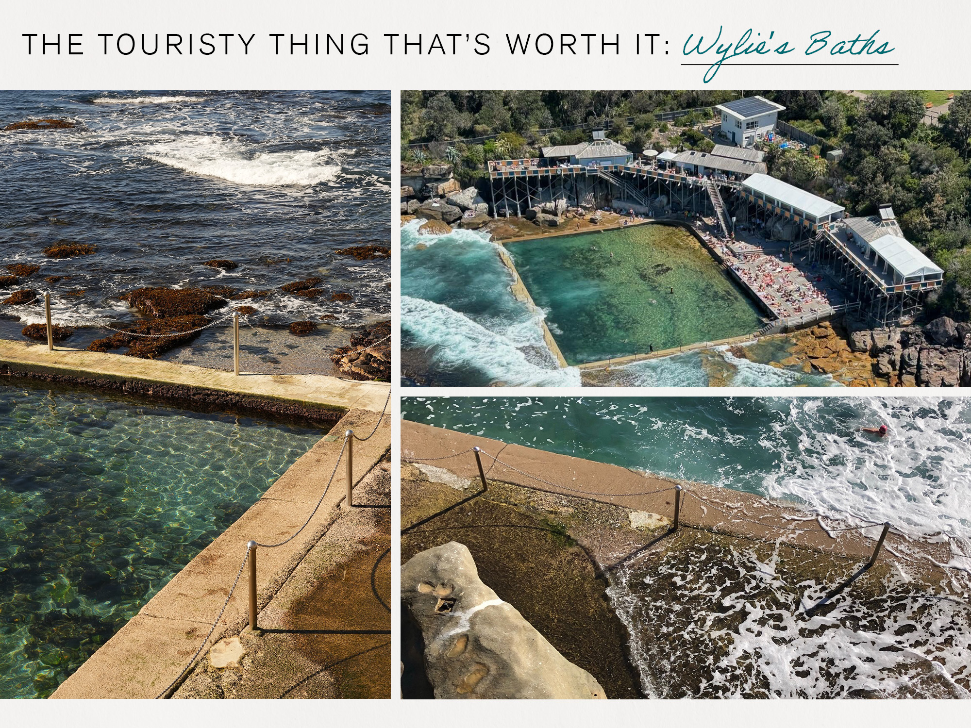 Collage of Wylie's Baths in Sydney, Australia.