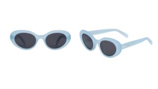 2 images of Blue oval Celine sunglasses