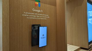 Google Fi on a Google Pixel 7 at Google's Fall 2022 event