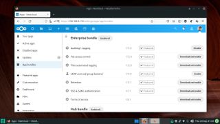 screenshot of the list of additional apps in Nextcloud's administration interface