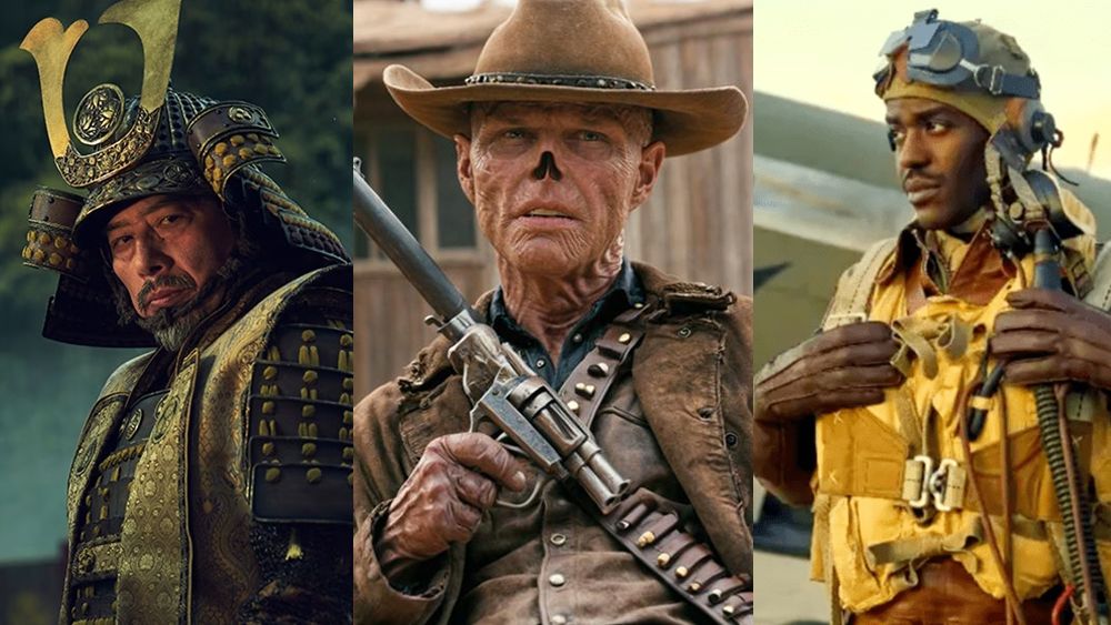 Images from three of the best TV shows of 2024 for VFX: Shogun, Fallout and Masters of the Air