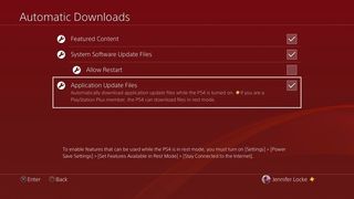 PS4 Automatic download update screenshot