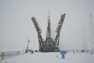 Snowy Soyuz Launch Pad