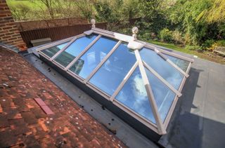 an above shot of a roof lantern on a flat roof