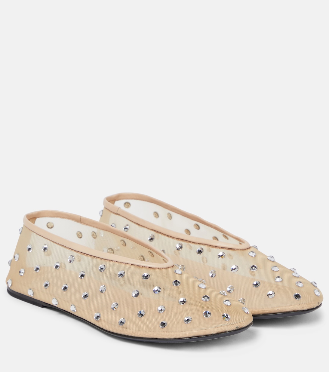 Marcy Crystal-Embellished Ballet Flats