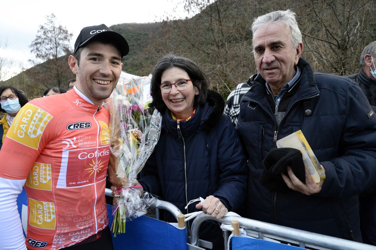 Etoile de Besseges - Tour du Gard 2022 - 52nd Edition - 3rd stage Besseges - Besseges 155 km - 04/02/2022 - Benjamin Thomas (FRA - Cofidis) - Mother and Father - photo Tommaso Pelagalli/SprintCyclingAgency&Acirc;&copy;2022