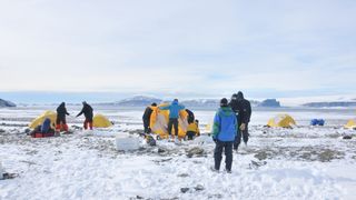 The field camp on James Ross Island in Antarctica.