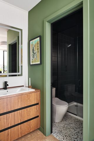 seafoam green bathroom