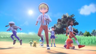 Pokémon Scarlet and Violet trainers running 