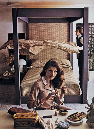 One of Habitat's duvet adverts showing how making a bed is so simple that 'even' a man can do it... Not sure they'd go down that route these days! (Picture: Habitat)