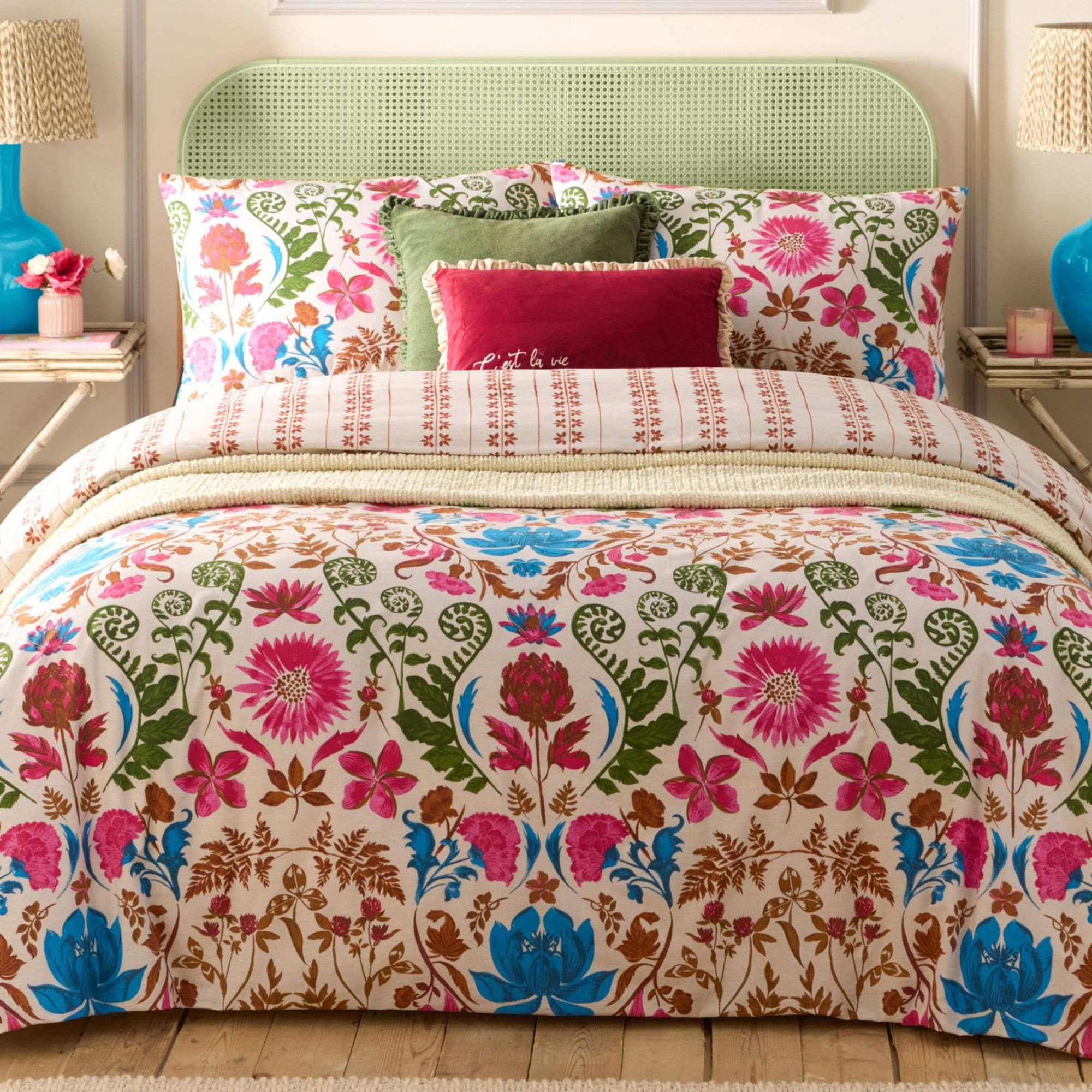 Furn Linen Curious Lotus Floral Duvet Cover Set