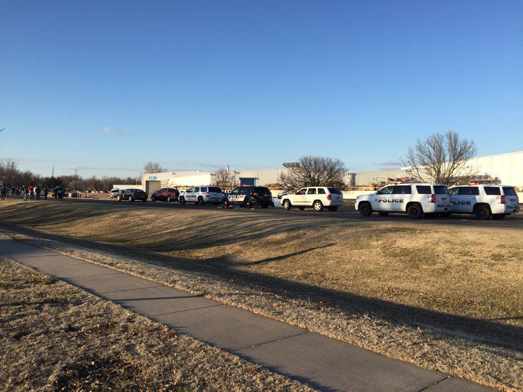 Outside of Excel Industries in Hesston, Kansas.