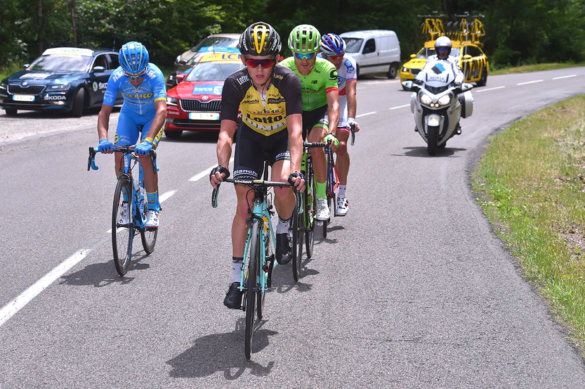 Koen Bouwman leads the breakaway