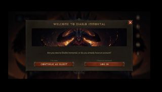 Diablo Immortal welcome screen