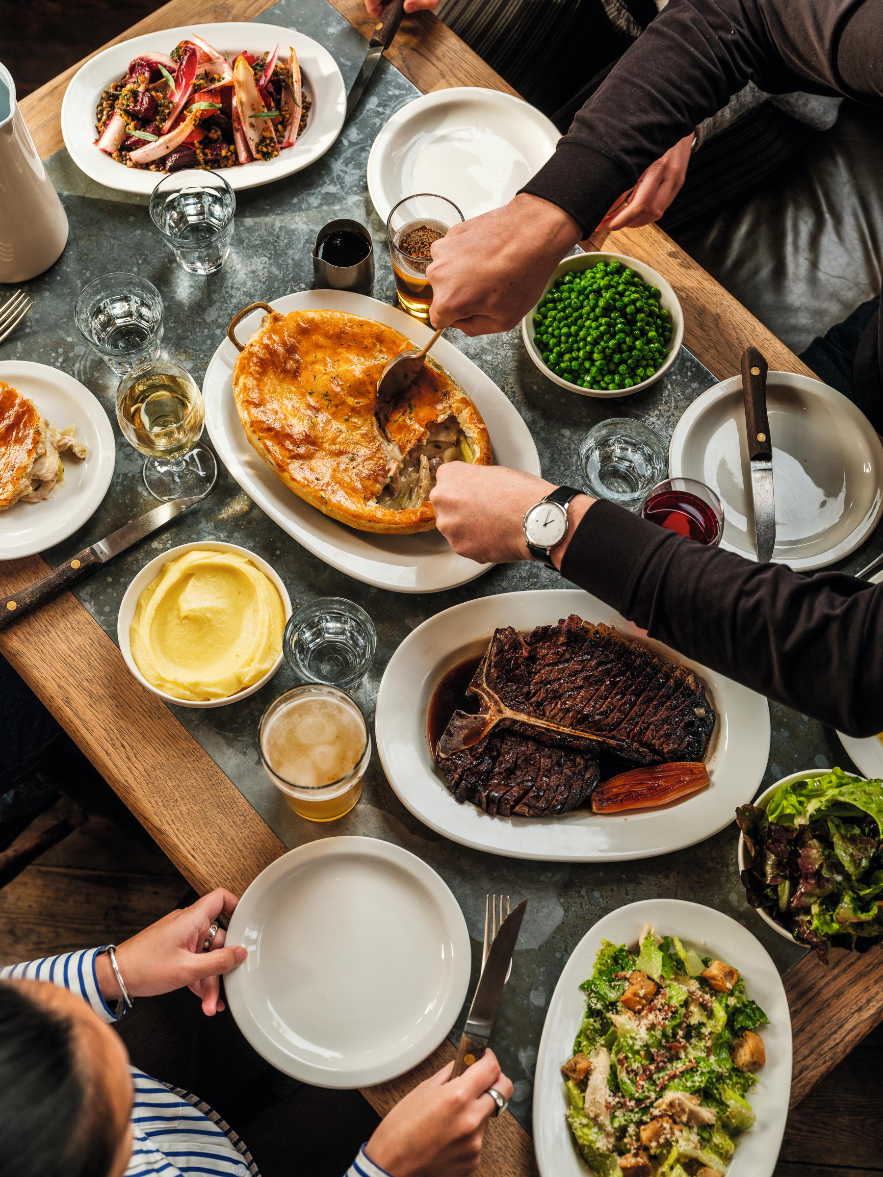 A table full of comfort food