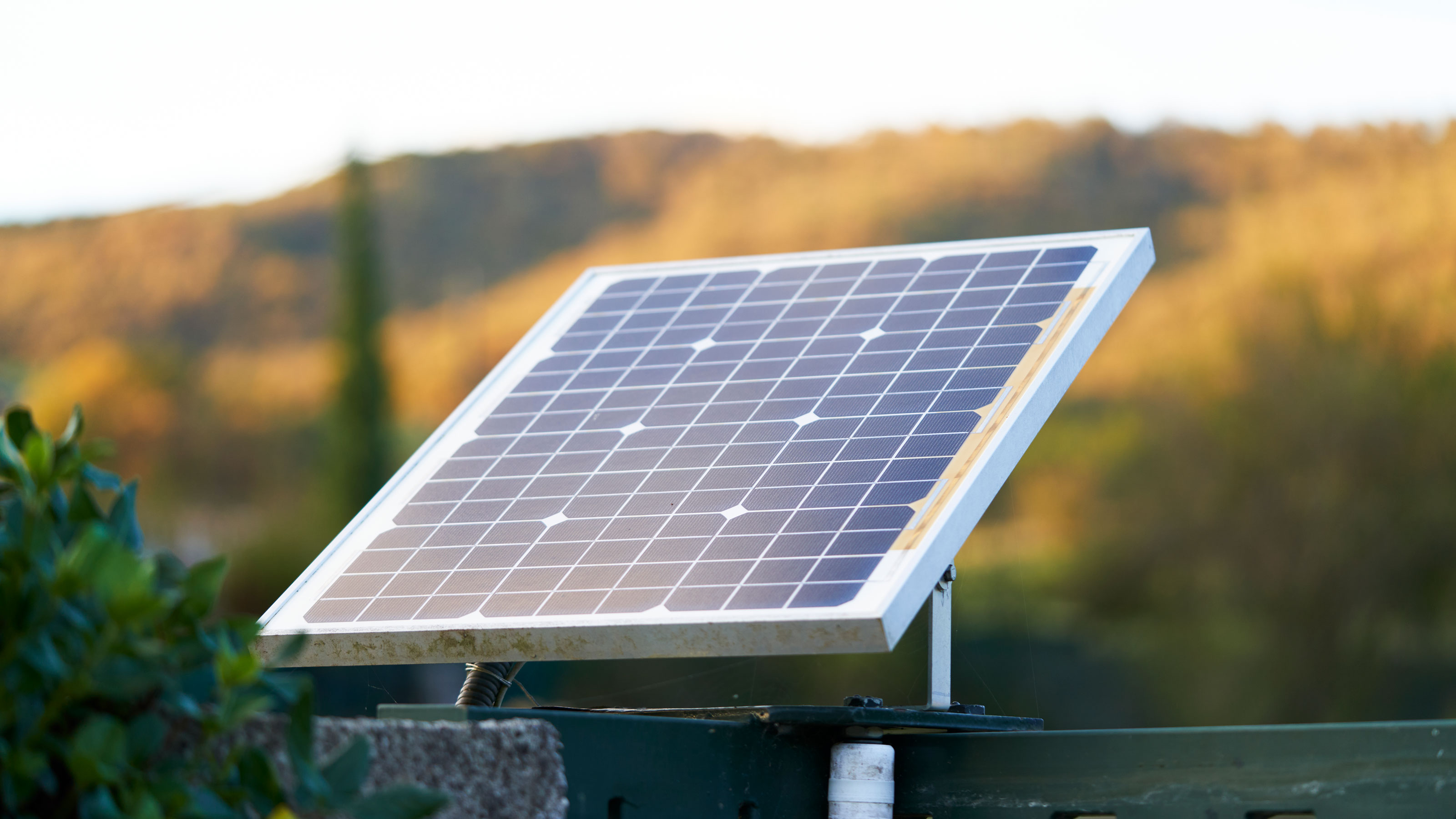 Solar panel mounted on a fence in Spain