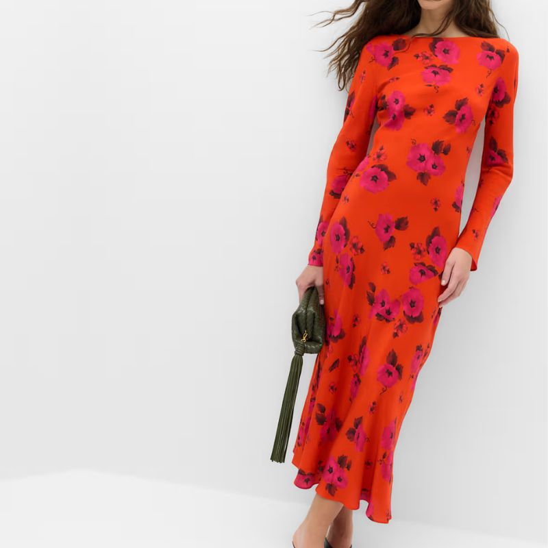M&amp;amp;S, long sleeve midi dress