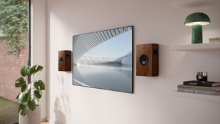 KEF Q4 Meta on wall speakers with TV