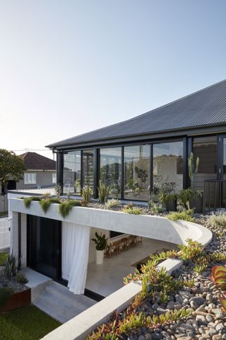 A home with a landscaped terrace