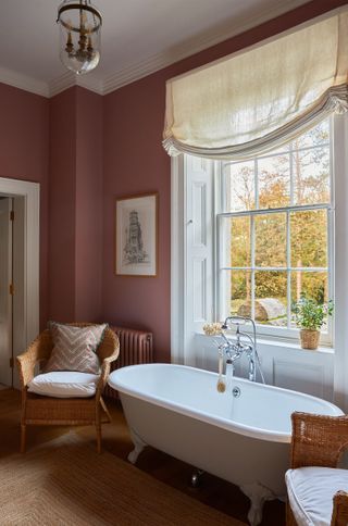 Suzannah Lockwood pink bathroom in Little Greene Blush