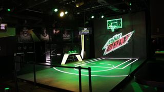 Pepsi brand MTN DEW and Bluewater partnered on an interactive basketball court during the 2019 NBA All-Star Weekend