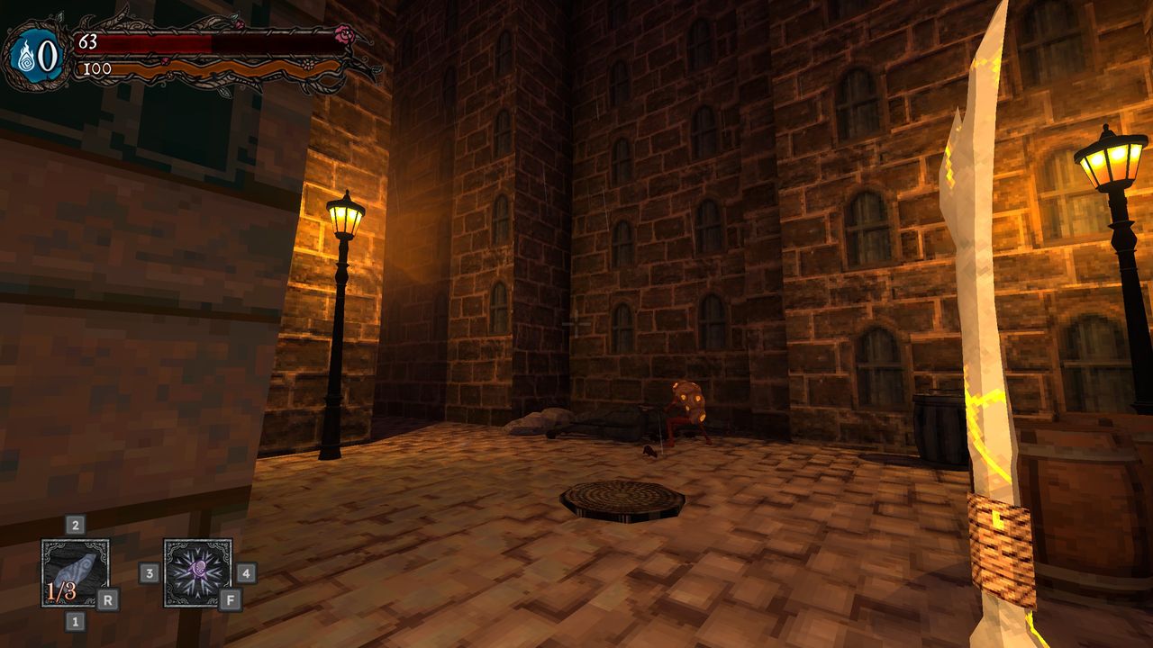 Hark the Ghoul screenshot showing back alley with monsters