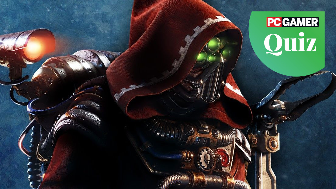 An Adeptus Mechanicus tech priest in Warhammer 40,000: Darktide.