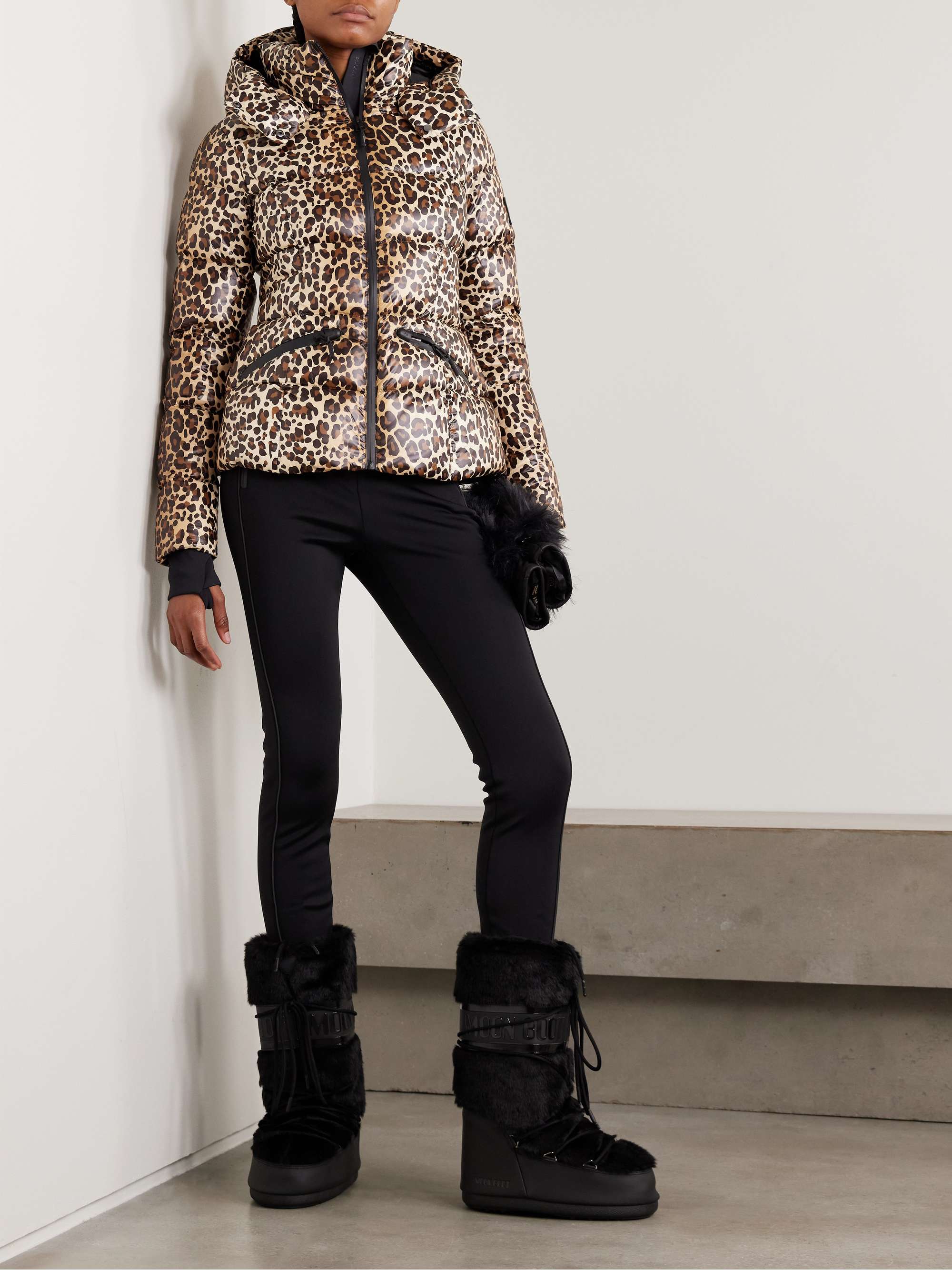 Cheryl Quilted Recycled Leopard-Print Down Ski Jacket
