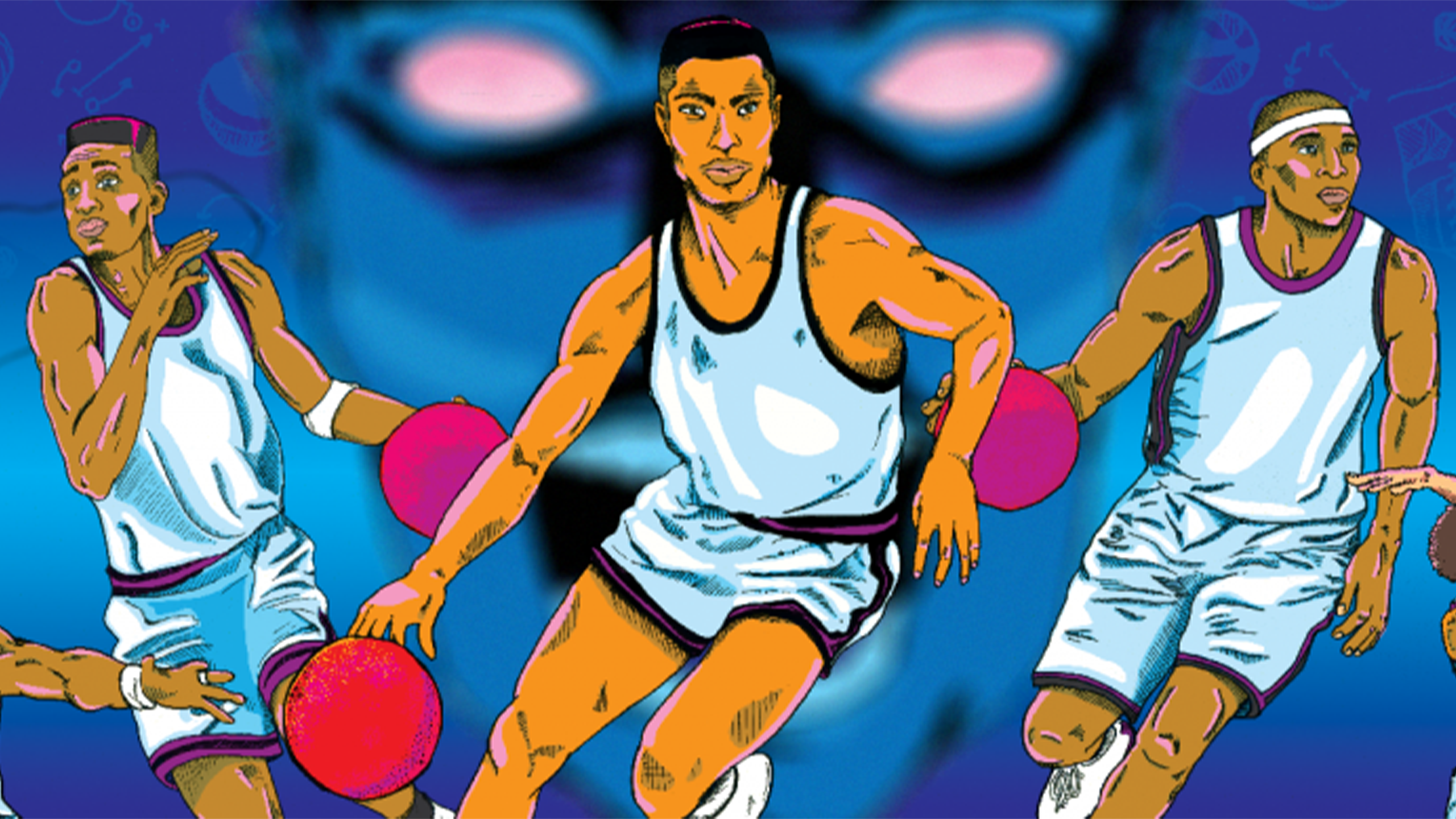 wonky art of basketball players