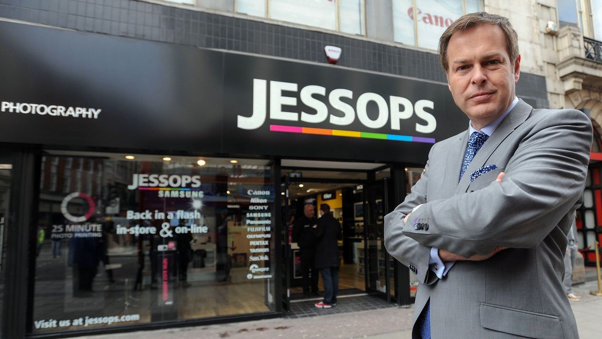 Peter Jones outside the Jessops store in Oxford Street, central London, 2013