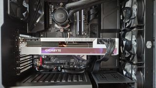 The RTX 3090 in a gaming PC showing some sag