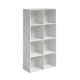 A white storage cube bookcase