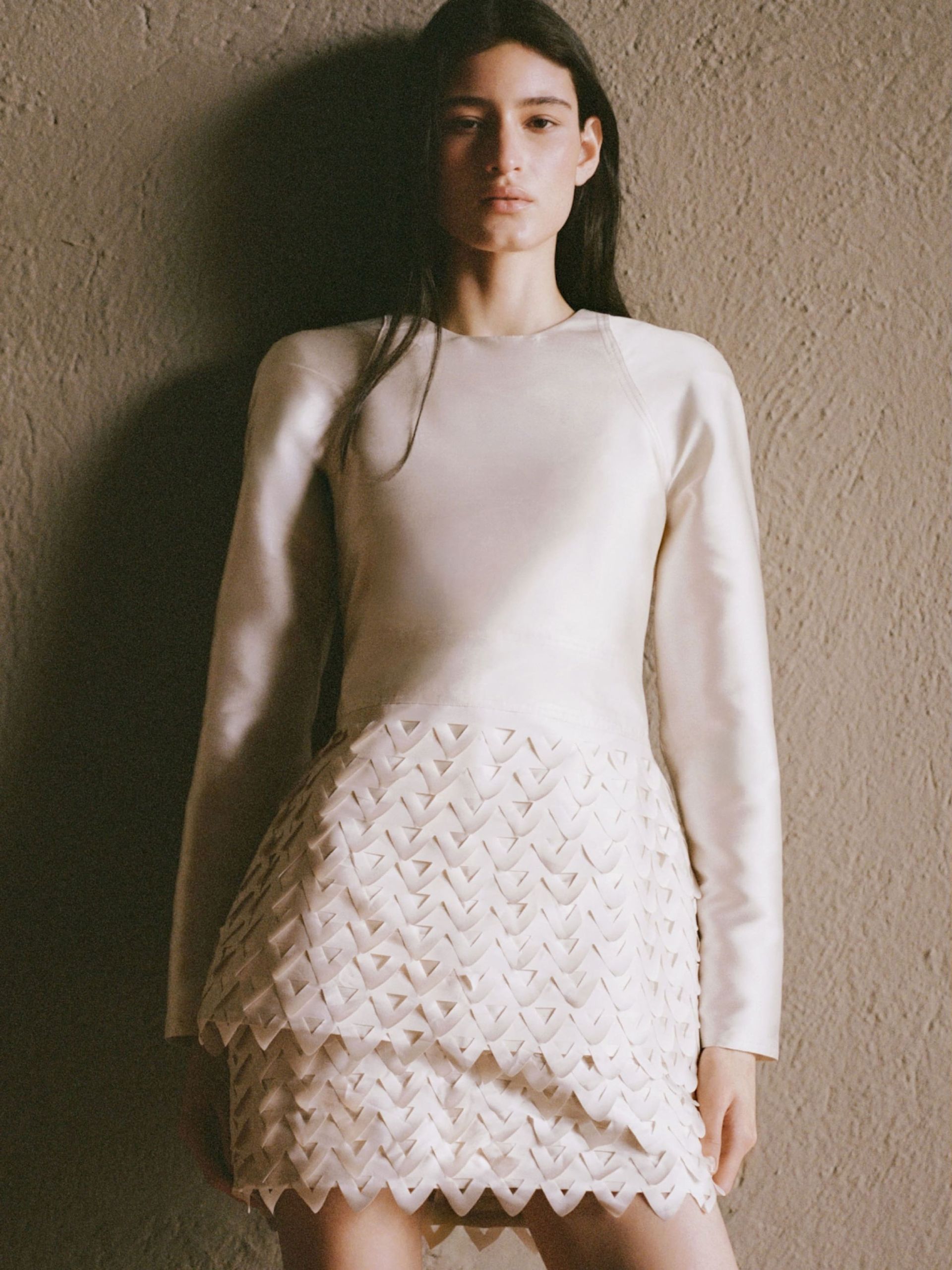 Perforated-Skirt Dress